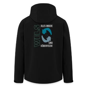 Wels angeln Waller fischen Sportfischen auf Wels - Recycelte Männer Softshell-Jacke von Stanley/Stella - Schwarz - Hinten - AI Model Male 185 light (185cm)