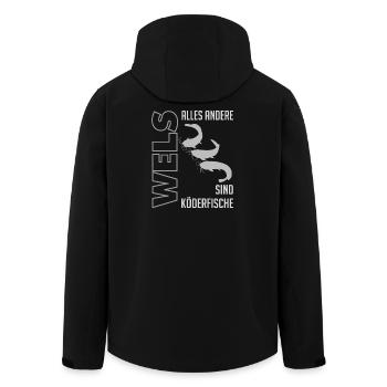 Wels angeln Waller fischen Sportfischen auf Wels - Recycelte Männer Softshell-Jacke von Stanley/Stella - Schwarz - Hinten - AI Model Male 185 light (185cm)