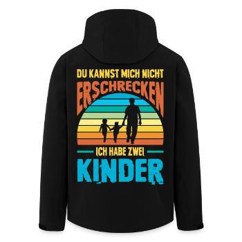 Papa 2 Kinder Geschenk Spruch Vater Geburtstag - Recycelte Männer Softshell-Jacke von Stanley/Stella - Schwarz - Hinten - AI Model Male 185 light (185cm)