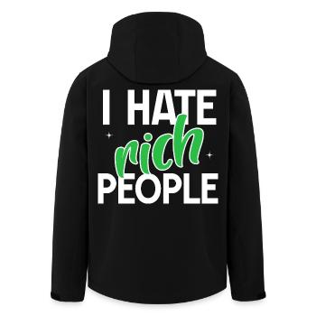 Rich Saying Money Irony - Men’s Recycled Softshell Jacket by Stanley/Stella - black - Back - AI Model Male 185 light (185cm)