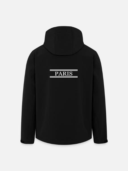 Paris France Chic - Veste softshell homme en polyester recyclé Stanley/Stella - noir