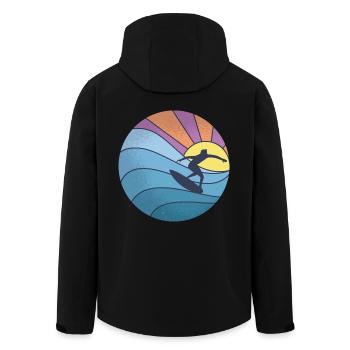 Sun sea surfing - Men’s Recycled Softshell Jacket by Stanley/Stella - black - Back - AI Model Male 185 light (185cm)