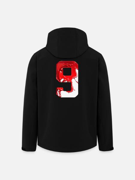 NR. 9 NUMMER 9 ROT WEIß 9. GEBURTSTAG - Recycelte Männer Softshell-Jacke von Stanley/Stella - Schwarz