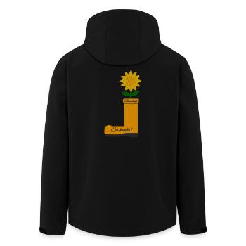 Flower Boots - Men’s Recycled Softshell Jacket by Stanley/Stella - black - Back - AI Model Male 185 light (185cm)