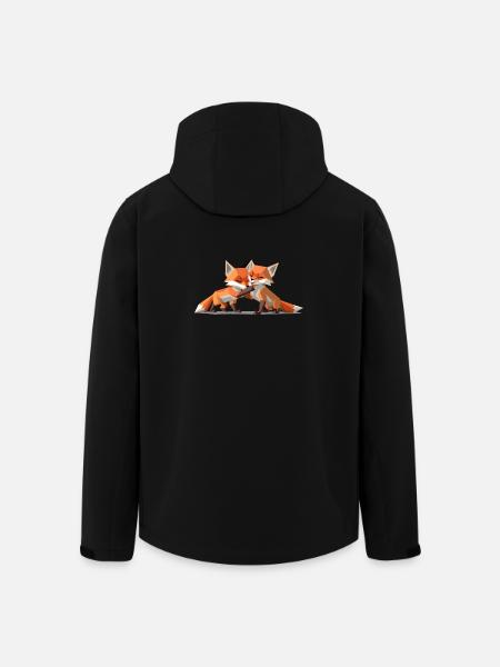 Renardeaux low-poly - Veste softshell homme en polyester recyclé Stanley/Stella - noir