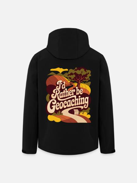 I'd Rather Be Geocaching - Men’s Recycled Softshell Jacket by Stanley/Stella - black