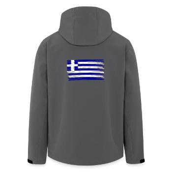 Greece Grecia Griechenland Flag Flagge painted - Recycelte Männer Softshell-Jacke von Stanley/Stella - Anthrazit - Hinten - AI Model Male 185 light (185cm)