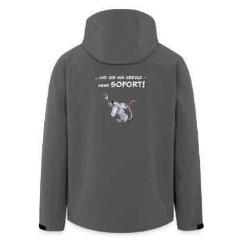 ...und gib mir Geduld – aber SOFORT!! - Recycelte Männer Softshell-Jacke von Stanley/Stella - Anthrazit - Hinten - AI Model Male 185 light (185cm)