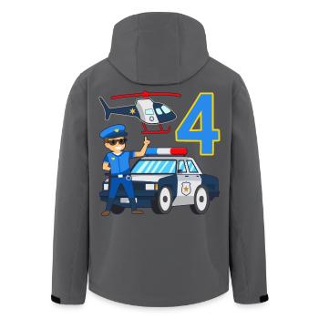 4 Geburtstag Polizei Auto 4 Jahre alt Polizist - Recycelte Männer Softshell-Jacke von Stanley/Stella - Anthrazit - Hinten - AI Model Male 185 light (185cm)