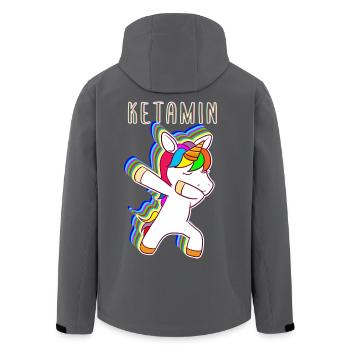 Ketamin Dabbing Unicorn Keta Einhorn Techno Rave D - Recycelte Männer Softshell-Jacke von Stanley/Stella - Anthrazit - Hinten - AI Model Male 185 light (185cm)