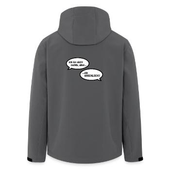 Nicht Rechts aber ein Arschloch - Recycelte Männer Softshell-Jacke von Stanley/Stella - Anthrazit - Hinten - AI Model Male 185 light (185cm)