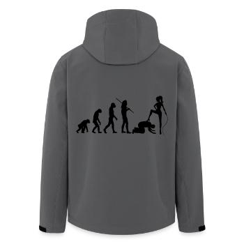 Evolution Domina - Vom Affen zur Herrin mit Sklave - Recycelte Männer Softshell-Jacke von Stanley/Stella - Anthrazit - Hinten - AI Model Male 185 light (185cm)