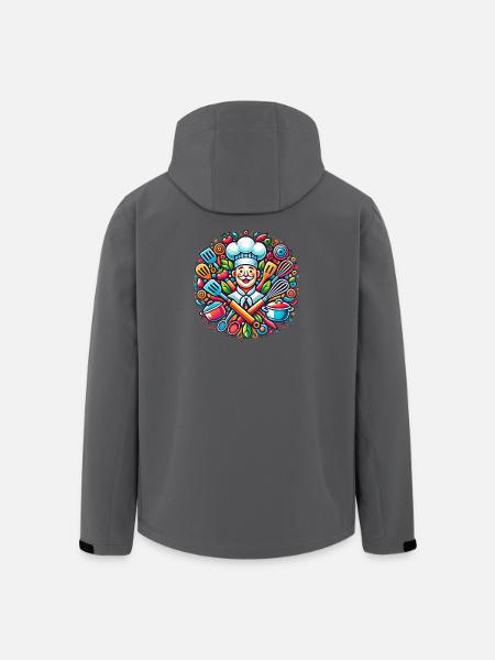 Chef Logo - Veste softshell homme en polyester recyclé Stanley/Stella - charbon