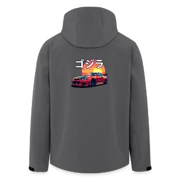 R34 Sunset - Men’s Recycled Softshell Jacket by Stanley/Stella - anthracite - Back - AI Model Male 185 light (185cm)