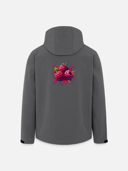 Himbeeren-Farbexplosion - Recycelte Männer Softshell-Jacke von Stanley/Stella - Anthrazit