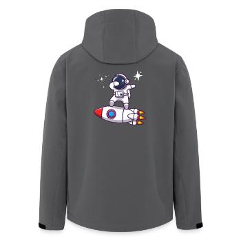 Rakete - Recycelte Männer Softshell-Jacke von Stanley/Stella - Anthrazit - Hinten - AI Model Male 185 light (185cm)