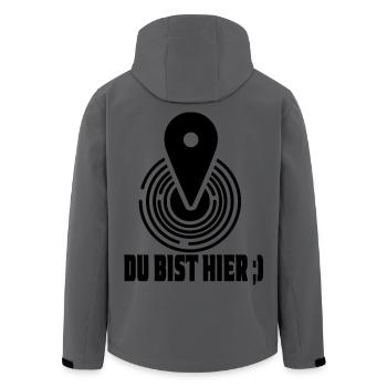 You are here, your current location - Men’s Recycled Softshell Jacket by Stanley/Stella - anthracite - Back - AI Model Male 185 light (185cm)