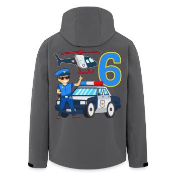 6 Geburtstag Polizei Auto 6 Jahre alt Polizist - Recycelte Männer Softshell-Jacke von Stanley/Stella - Anthrazit - Hinten - AI Model Male 185 light (185cm)
