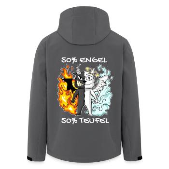 Katze Kater Engel Teufel Engel Böse Niedlich Miau - Recycelte Männer Softshell-Jacke von Stanley/Stella - Anthrazit - Hinten - AI Model Male 185 light (185cm)