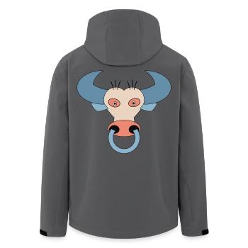 Cow N7T - Neues NFT Style - Recycelte Männer Softshell-Jacke von Stanley/Stella - Anthrazit - Hinten - AI Model Male 185 light (185cm)