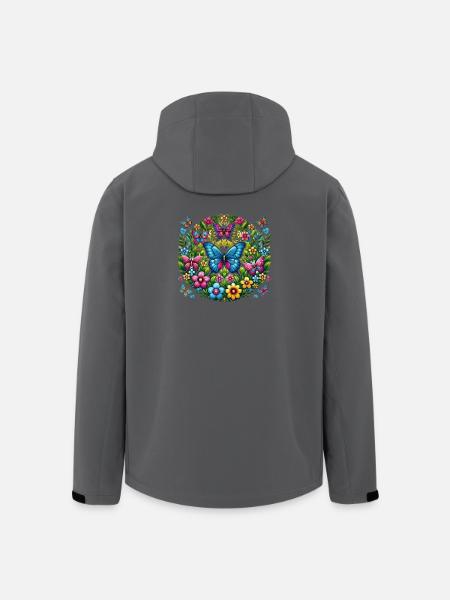 Papillons 2 - Veste softshell homme en polyester recyclé Stanley/Stella - charbon