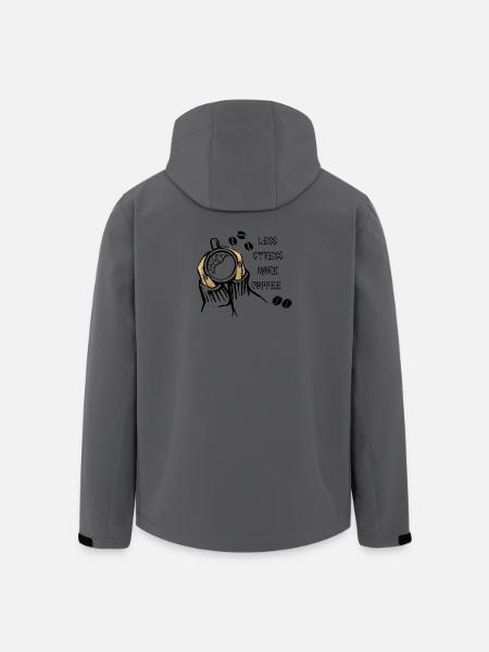 Less Stress More Coffee - Men’s Recycled Softshell Jacket by Stanley/Stella - anthracite