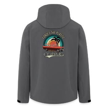 Vintage Drive the classics Oldtimer Classic Car - Men’s Recycled Softshell Jacket by Stanley/Stella - anthracite - Back - AI Model Male 185 light (185cm)