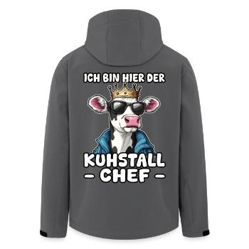 Kuhstall Chef | Kühe | Führungskraft Landwirt - Recycelte Männer Softshell-Jacke von Stanley/Stella - Anthrazit - Hinten - AI Model Male 185 light (185cm)