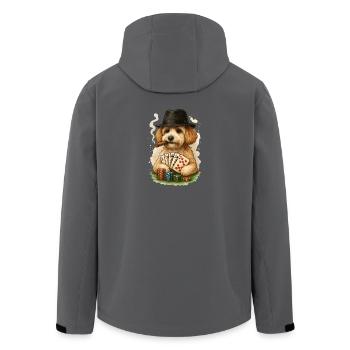 Poker Maltipoo – Royal Flush mit Stil - Recycelte Männer Softshell-Jacke von Stanley/Stella - Anthrazit - Hinten - AI Model Male 185 light (185cm)