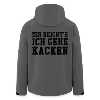Mir reicht's ich gehe kacken - Recycelte Männer Softshell-Jacke von Stanley/Stella - Anthrazit - Hinten - AI Model Male 185 light (185cm)