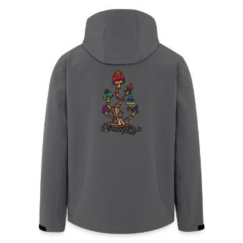 Psylocibyn T-shirt - Men’s Recycled Softshell Jacket by Stanley/Stella - anthracite - Back - AI Model Male 185 light (185cm)