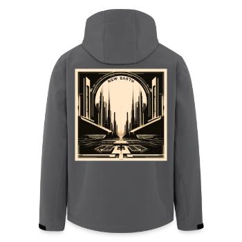 Neue Erde - Recycelte Männer Softshell-Jacke von Stanley/Stella - Anthrazit - Hinten - AI Model Male 185 light (185cm)