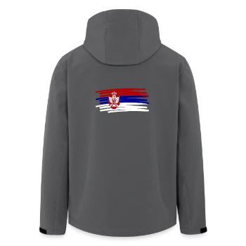 Serbien Flag Flagge painted gemalt Wappenvogel - Recycelte Männer Softshell-Jacke von Stanley/Stella - Anthrazit - Hinten - AI Model Male 185 light (185cm)