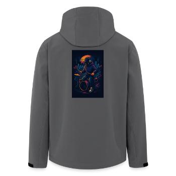 Neon Drummer - Men’s Recycled Softshell Jacket by Stanley/Stella - anthracite - Back - AI Model Male 185 light (185cm)