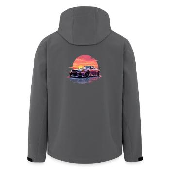 Skyline Sunset - Men’s Recycled Softshell Jacket by Stanley/Stella - anthracite - Back - AI Model Male 185 light (185cm)