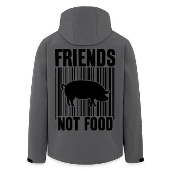 FRIENDS NOT FOOD VEGAN - Men’s Recycled Softshell Jacket by Stanley/Stella - anthracite - Back - AI Model Male 185 light (185cm)