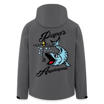 Papa's Angelexperte - Angeln mit Papa - Recycelte Männer Softshell-Jacke von Stanley/Stella - Anthrazit - Hinten - AI Model Male 185 light (185cm)