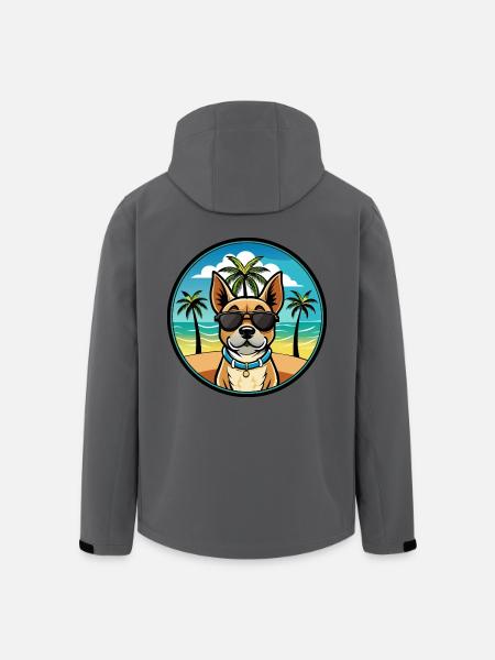 Braque Du Bourbonnais Hunderasse Cartoon Sonnenbrille - Recycelte Männer Softshell-Jacke von Stanley/Stella - Anthrazit