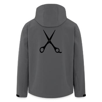 Friseur Schere Symbol - Recycelte Männer Softshell-Jacke von Stanley/Stella - Anthrazit - Hinten - AI Model Male 185 light (185cm)