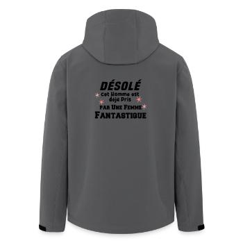 Désolé Homme déjà pris - Veste softshell homme en polyester recyclé Stanley/Stella - charbon - Dos - AI Model Male 185 light (185cm)