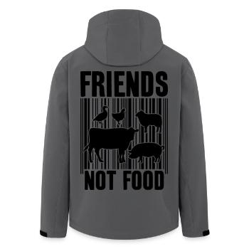 FRIENDS NOT FOOD VEGAN VEGANS - Men’s Recycled Softshell Jacket by Stanley/Stella - anthracite - Back - AI Model Male 185 light (185cm)