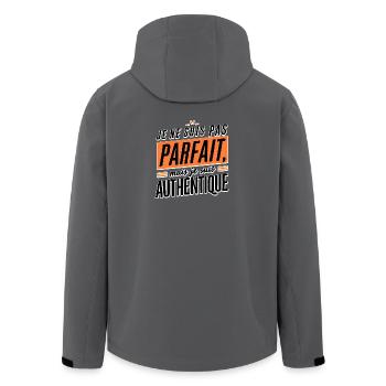 Je ne suis pas parfait mais authentique - Veste softshell homme en polyester recyclé Stanley/Stella - charbon - Dos - AI Model Male 185 light (185cm)