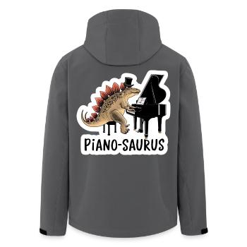 Pianosaurus Dino Klavier Spieler - Recycelte Männer Softshell-Jacke von Stanley/Stella - Anthrazit - Hinten - AI Model Male 185 light (185cm)
