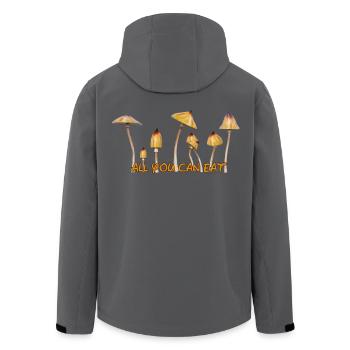 Magic Mushrooms Zauberpilze Psylos Pilze Party Fun - Men’s Recycled Softshell Jacket by Stanley/Stella - anthracite - Back - AI Model Male 185 light (185cm)