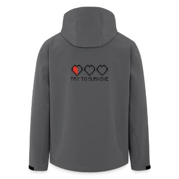 Try to survive 2c T-Shirts - Recycelte Männer Softshell-Jacke von Stanley/Stella - Anthrazit - Hinten - AI Model Male 185 light (185cm)