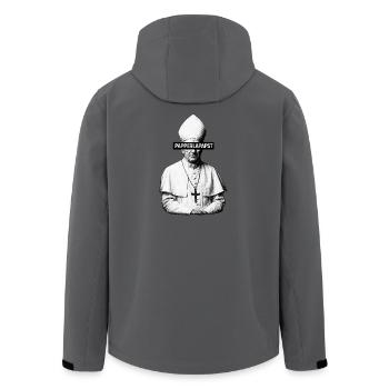Papperlapapst - Recycelte Männer Softshell-Jacke von Stanley/Stella - Anthrazit - Hinten - AI Model Male 185 light (185cm)