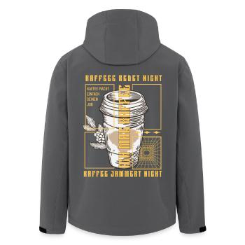 Kaffee redet nicht lustiger Kaffee Spruch - Recycelte Männer Softshell-Jacke von Stanley/Stella - Anthrazit - Hinten - AI Model Male 185 light (185cm)