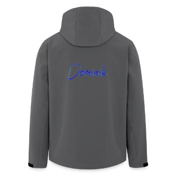 Dominik Neon Script Druck - Recycelte Männer Softshell-Jacke von Stanley/Stella - Anthrazit - Hinten - AI Model Male 185 light (185cm)