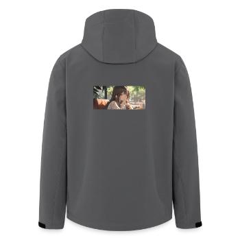 Girl with Coffe - Recycelte Männer Softshell-Jacke von Stanley/Stella - Anthrazit - Hinten - AI Model Male 185 light (185cm)