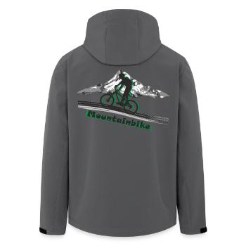 Mountainbike - Recycelte Männer Softshell-Jacke von Stanley/Stella - Anthrazit - Hinten - AI Model Male 185 light (185cm)